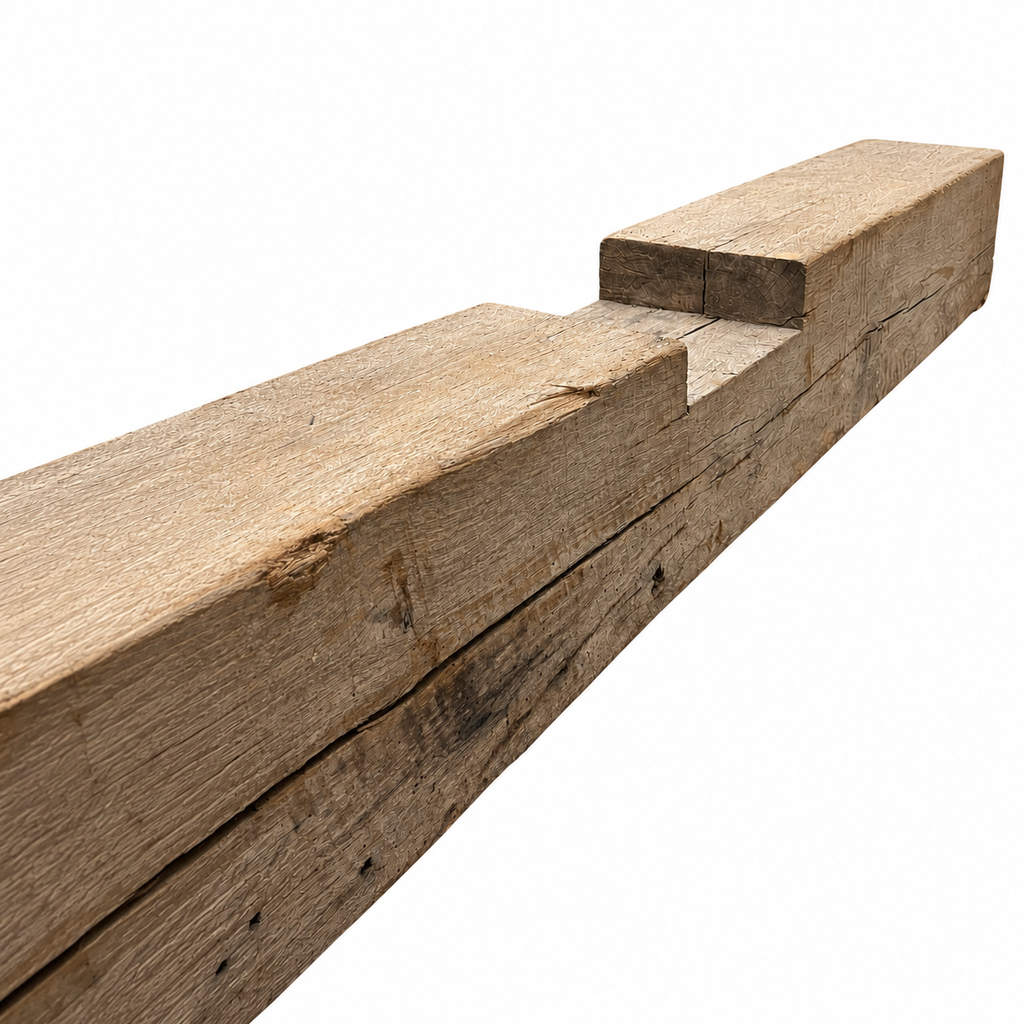 White Oak Reclaimed Mantel - Unfinished : 8" x 8" x 73"