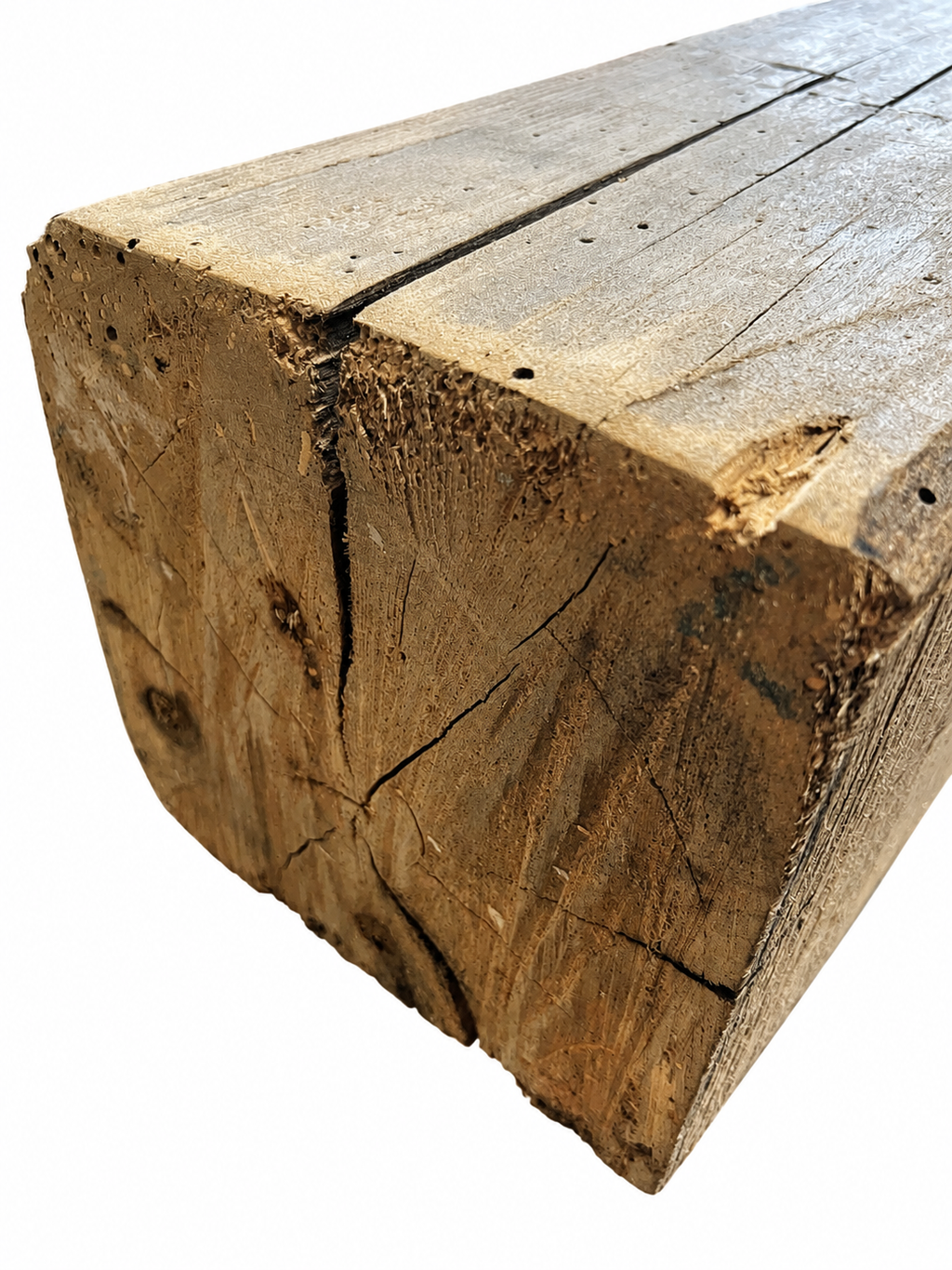 Reclaimed Hand Hewn Hardwood: 3" x 8" x 8'