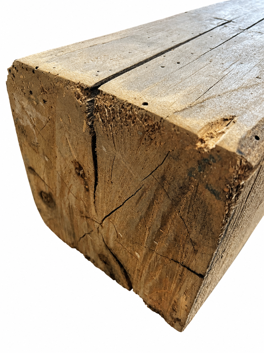 Reclaimed Hand Hewn Hardwood: 3" x 8" x 8'