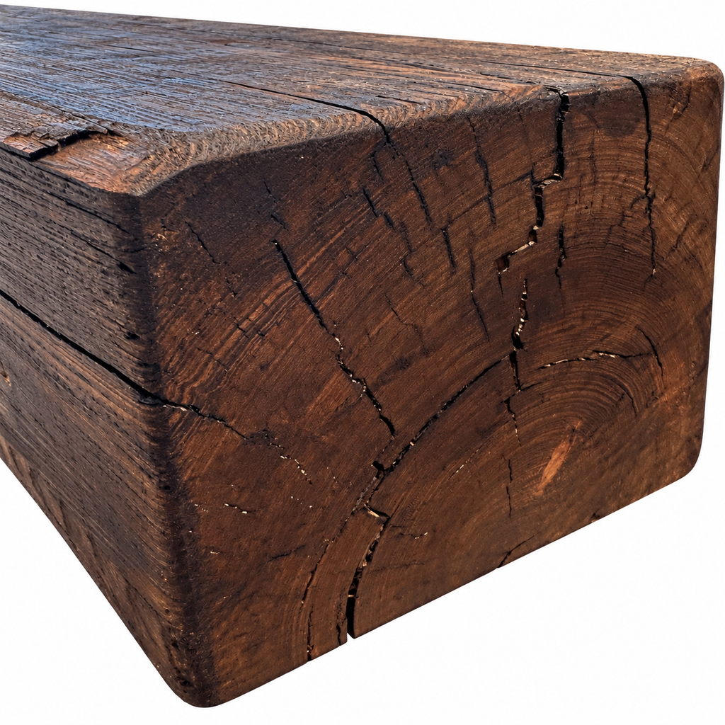 Cypress Mantel Lightly Sanded w/ Dark Brown Wax: 6" x 8" x 100”
