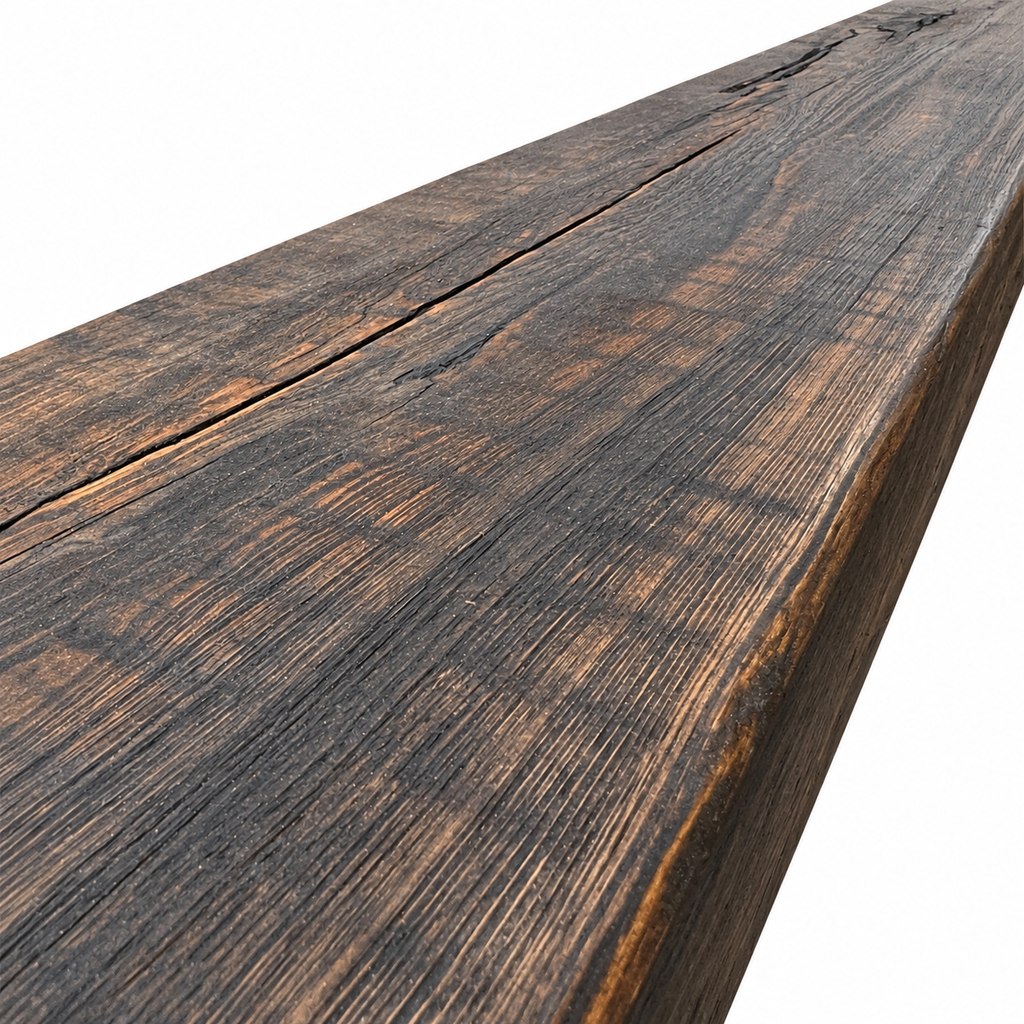 Cypress Mantel Lightly Sanded w/ Dark Brown Wax: 6" x 8" x 100”
