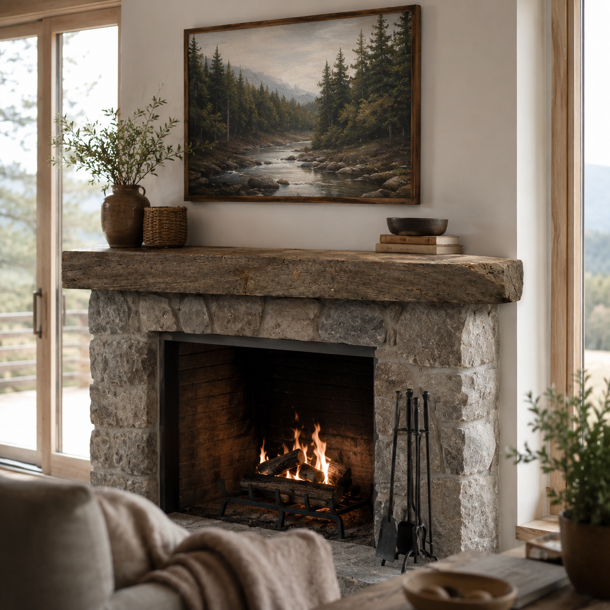 Cypress Mantel - Unfinished: 3" x 8" x 8'