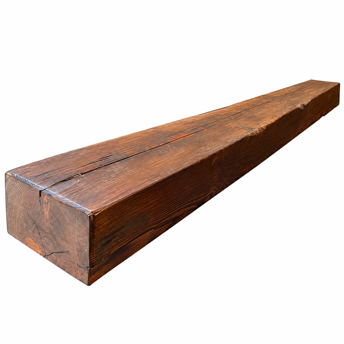 Cypress mantel, planed smooth, teak wax, 5" x 10" x 98"