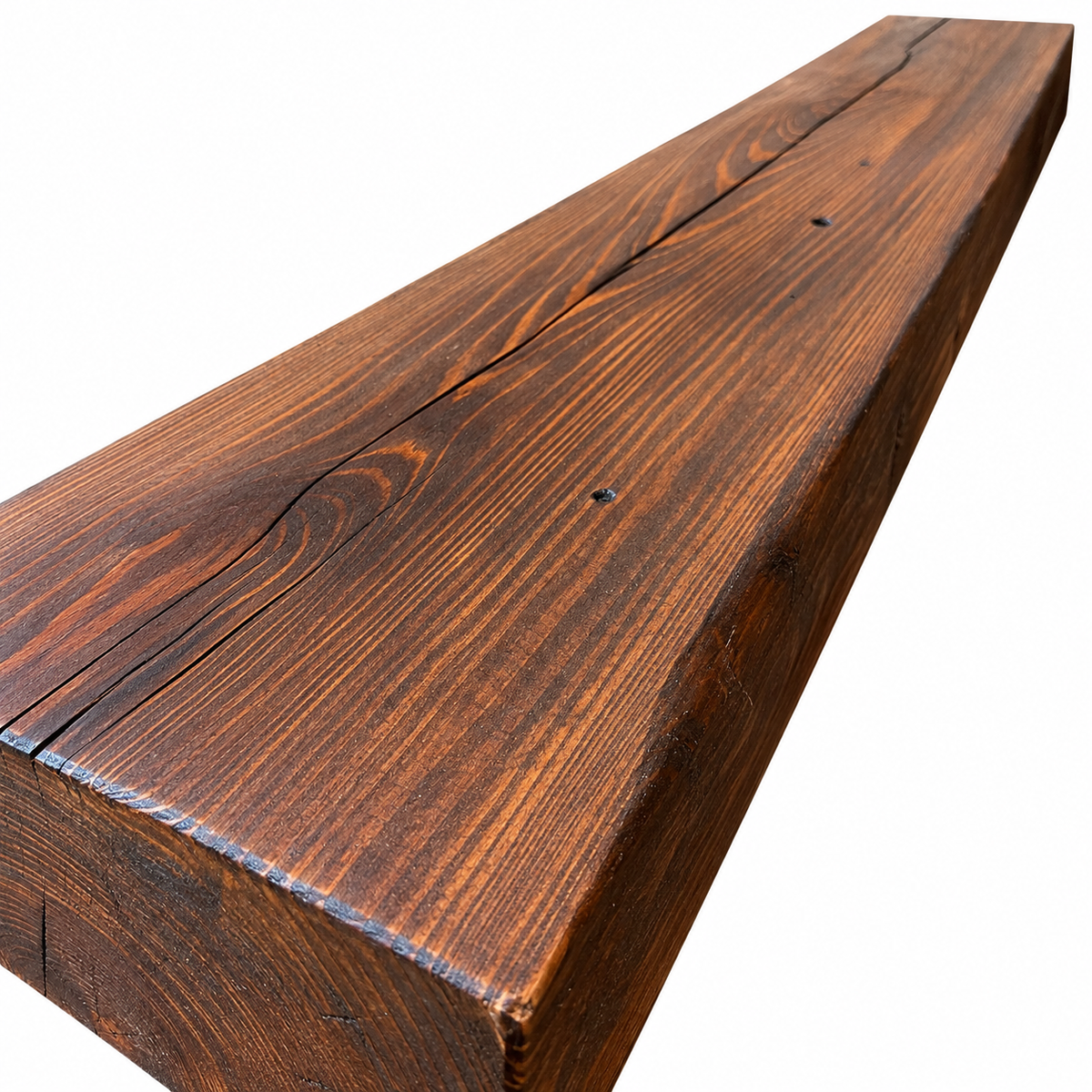 Cypress mantel, planed smooth, teak wax, 5" x 10" x 98"