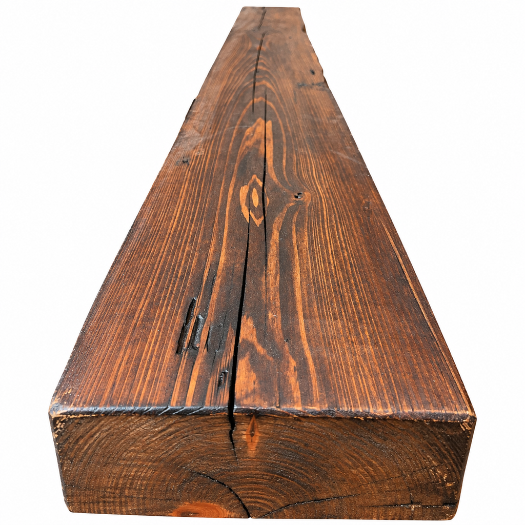 Cypress mantel, planed smooth, teak wax, 5" x 10" x 98"