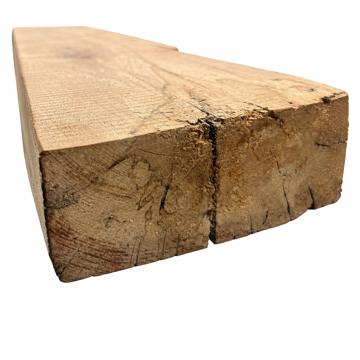 Reclaimed Hand-Hewn Mantel with Clear Wax: 4" x 8" x 83.5"