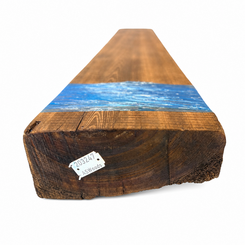 Cypress Mantel with Live Edge and Rustic Pine Wax: 4" x 10" x 68"