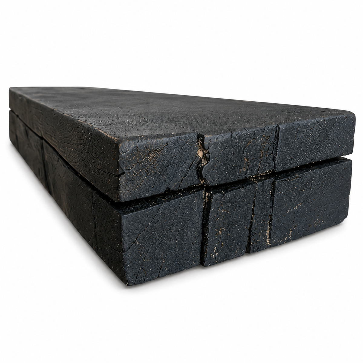 Reclaimed Mantel – Black Wax Finish : 3" x 8" x 8'