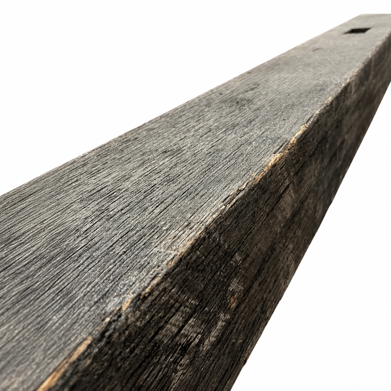 Reclaimed Oak Mantel with Mortise Pocket & Original Hardware : 6" x 6" x 71"